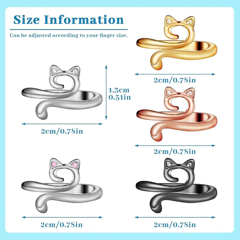 FOUSNOW 5 Pcs Crochet Ring, Adjustable Crochet Tension Rings, Yarn Ring for Finger Knitting Loop Accessories Tools, Yarn Rings for Women Mother Grandma - Image 2